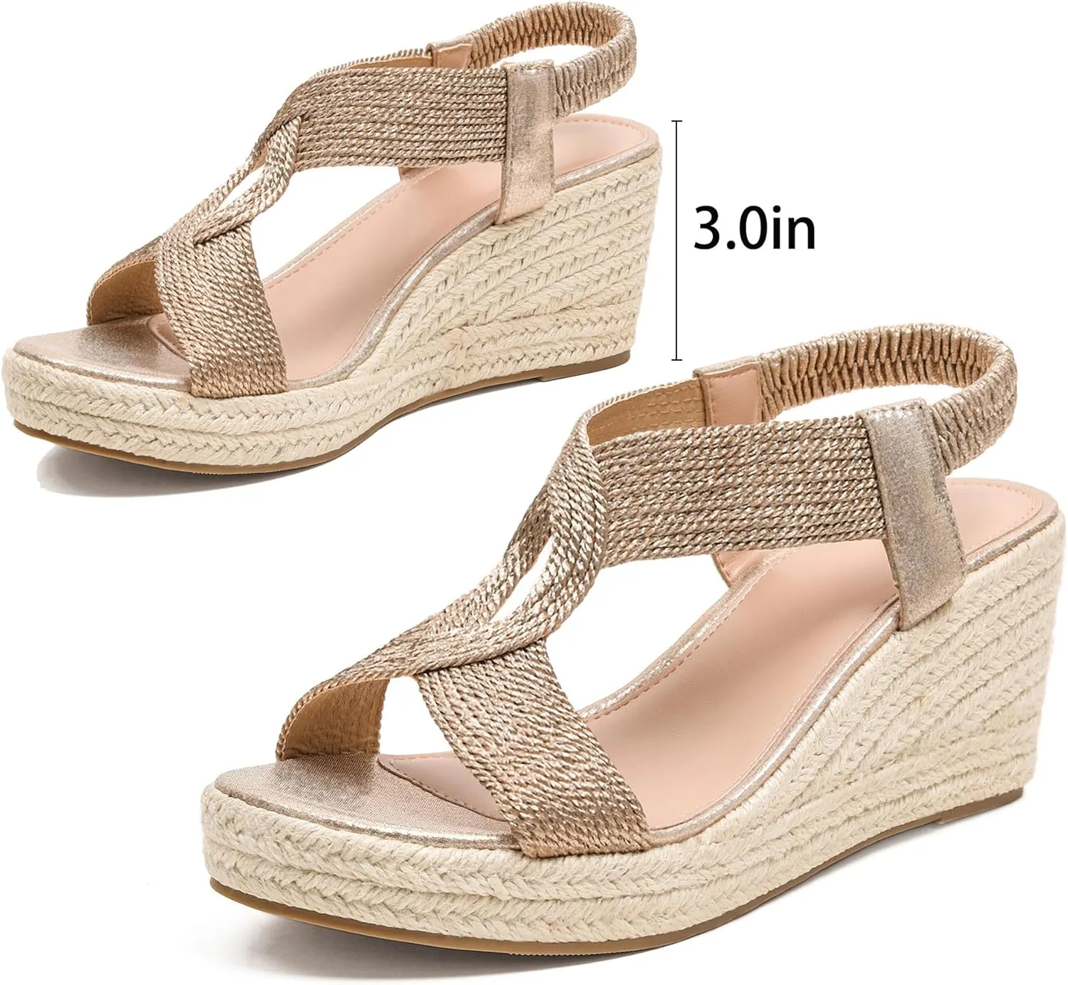 Women's Comfortable Wedges Heel Exposed Sandals, Bohemia Beach Sandals, Summer Lightweight Cross Strap Casual Sandals