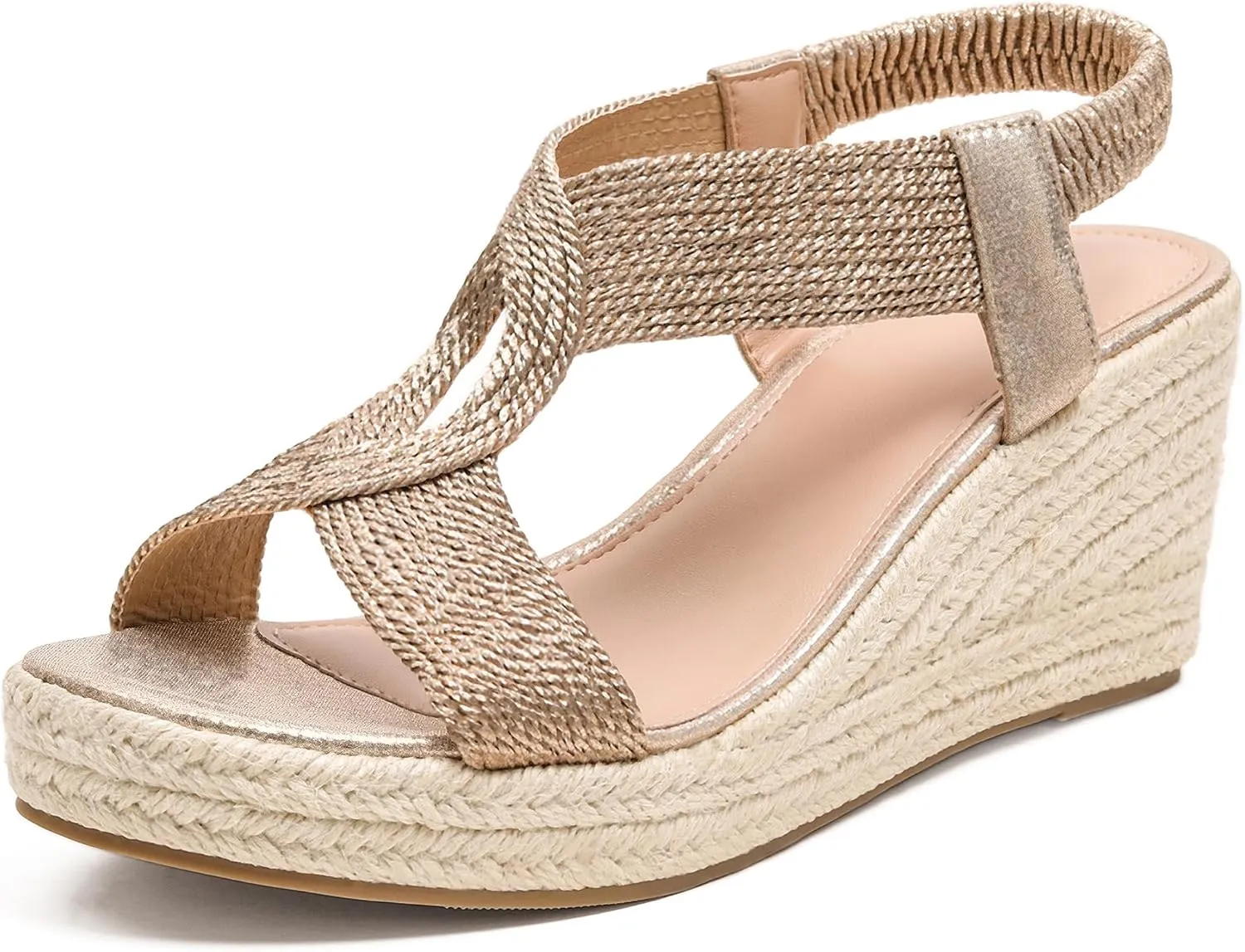 Women's Comfortable Wedges Heel Exposed Sandals, Bohemia Beach Sandals, Summer Lightweight Cross Strap Casual Sandals