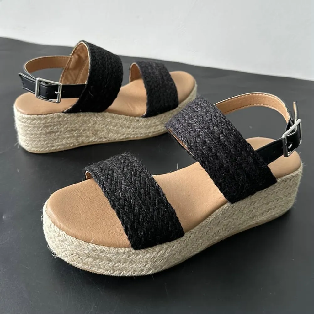 Women's Espadrille Platform Sandal with Adjustable buckle Wedges Slides Beach Summer Sandals 2025