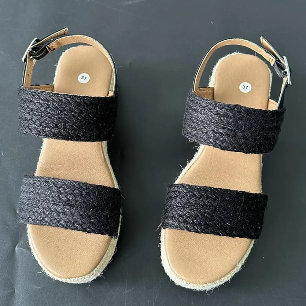 Women's Espadrille Platform Sandal with Adjustable buckle Wedges Slides Beach Summer Sandals 2025