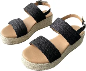 Women's Espadrille Platform Sandal with Adjustable buckle Wedges Slides Beach Summer Sandals 2025