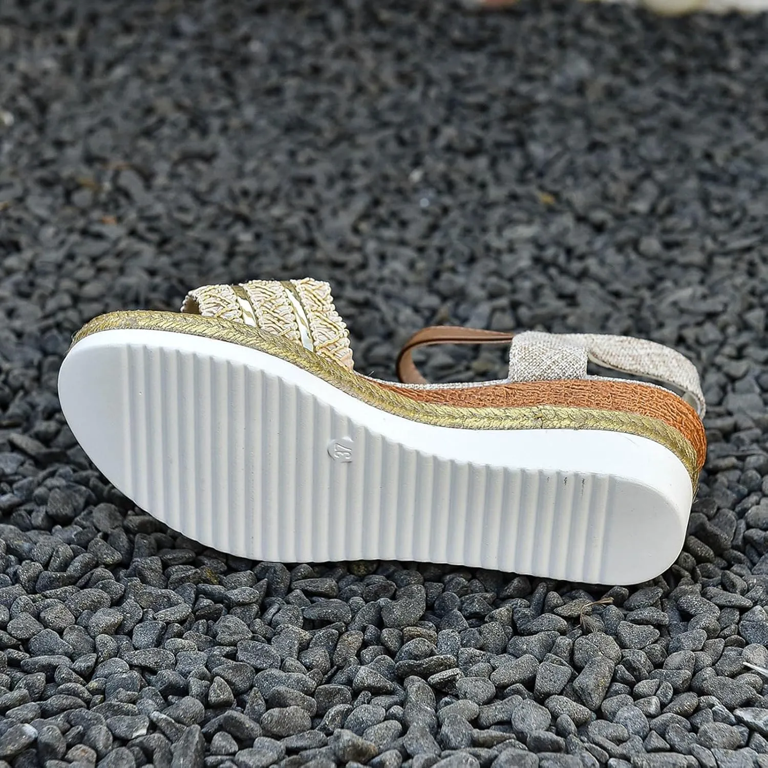 Women's Espadrilles Wedge Sandals Open Toe Ankle Strappy Vintage Lightweight Platform Sandals 2024 Fashion Trendy Stylish Summer Dress Shoes