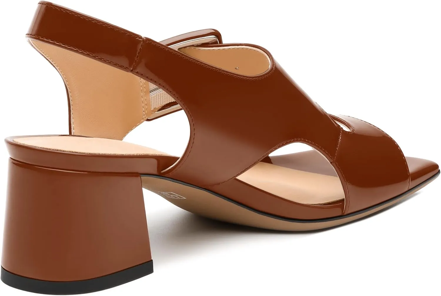 Womens Heeled Sandals Shoes, Square Peep Toe Mid Block Heel Ankle Strap Sandals for Women, Leather Insole Chunky Heel Sandals with Buckle 2"