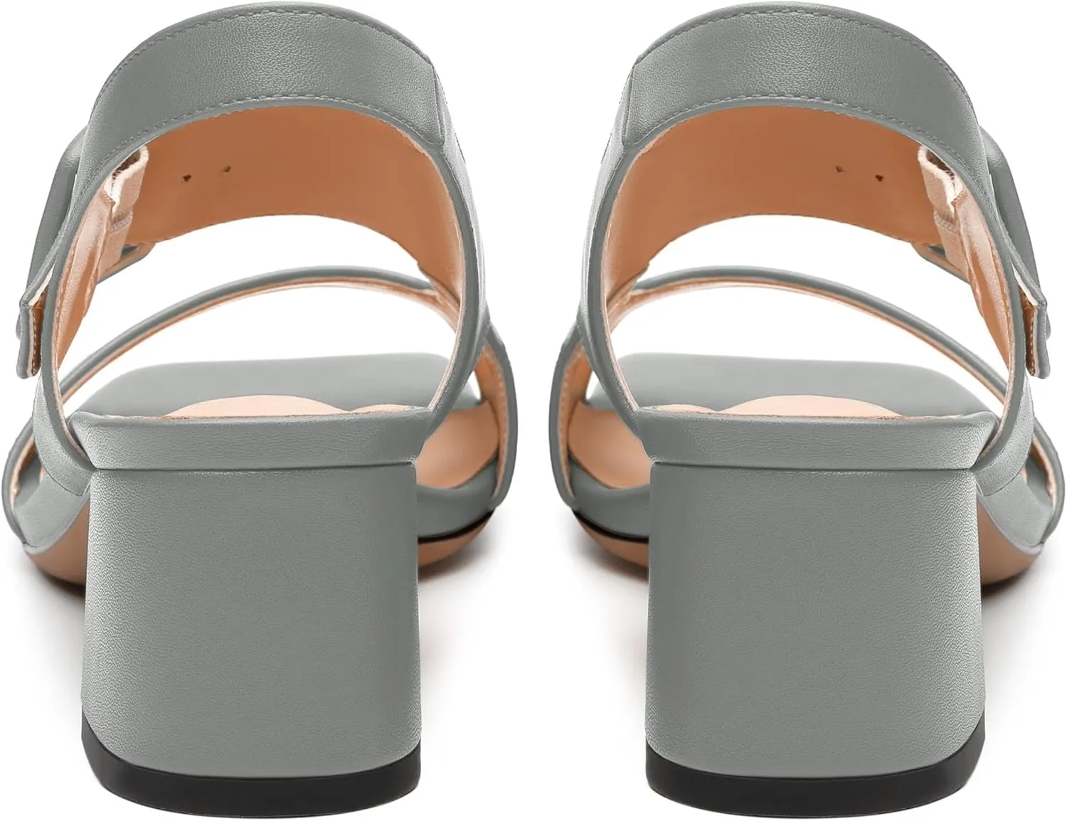 Womens Heeled Sandals Shoes, Square Peep Toe Mid Block Heel Ankle Strap Sandals for Women, Leather Insole Open Toe Chunky Heel Sandals 2"
