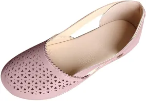 Womens Hollow Ballet Flats Round Toe Slip On Shoes Light Weight Comfort Sandals Retro Low Heels Shoe Vintage Leather Sandal Casual Walking Mary Janes Shoes with Breathable Eyelets