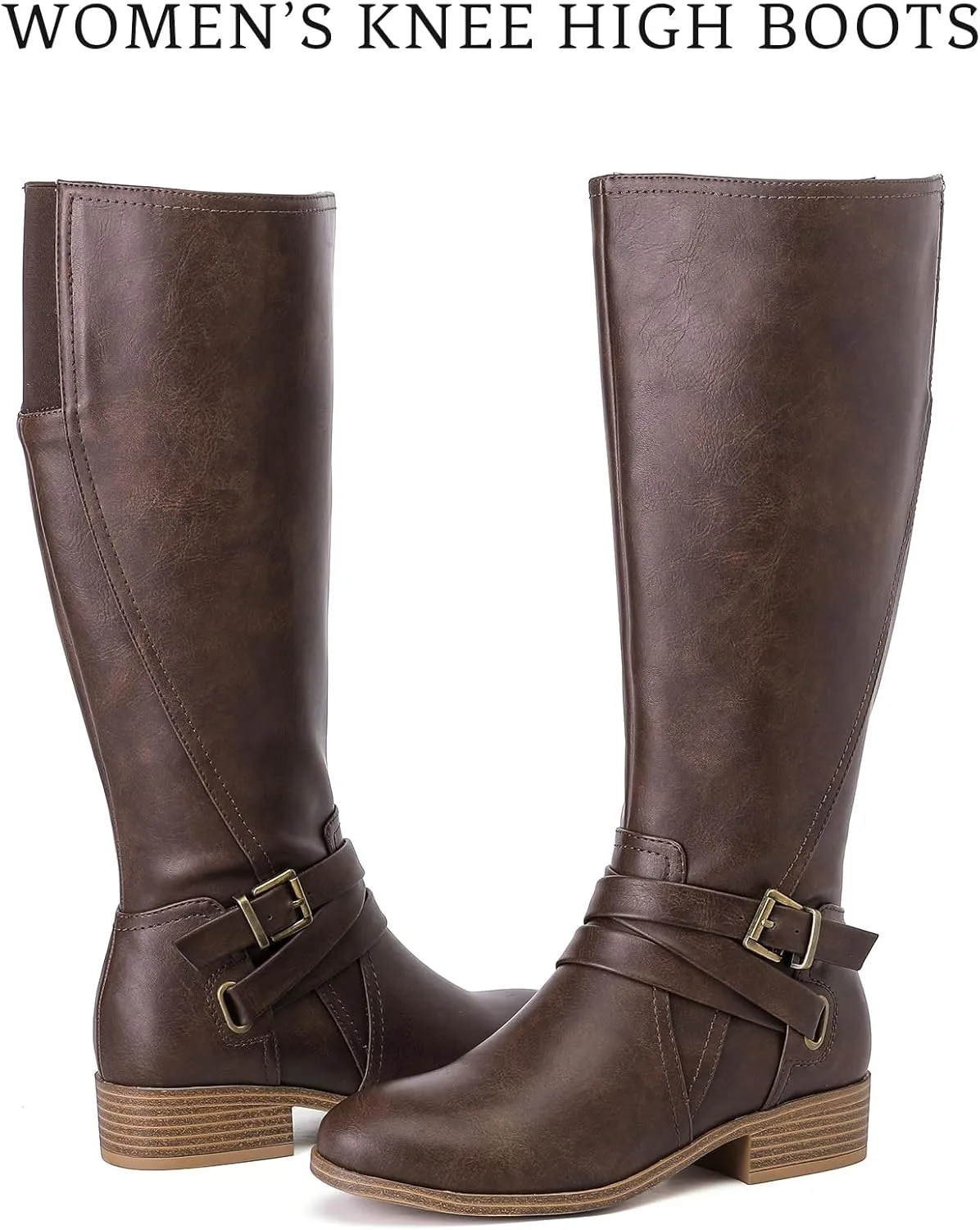 Women's Knee High Boots - Stylish and Comfortable Round Toe Low Heel Riding Combat Tall Boots with Side Zipper Closure for Fall and Winter Wear For Women.