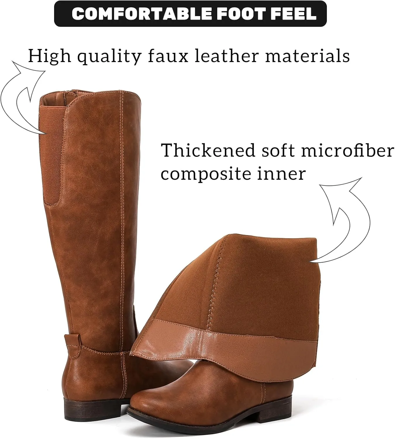 Women's Knee High Boots Stylish Comfort Round Toe Tall Riding Combat Boot Classic Fashion Fall Winter Boots for Women.