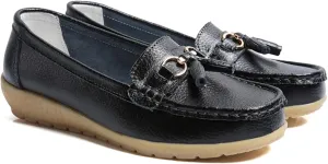 Women's Loafers Slip On Moccasins Casual Round Toe Soft Leather Lightweight Flats Driving Shoes Comfort Walking Shoes