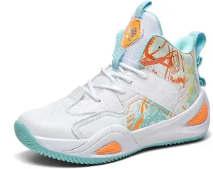 Womens Mens High-Top Basketball Shoes Breathable Lightweight Fashion Graffiti Athletic Sneakers Unisex Non Slip Outdoor Cushioning Training Sport Shoes