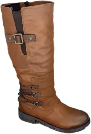 Women's Mid Calf Dress Boots Biker Boots Zipper Round Toe Chunky Low Heel Combat Riding Fashion Winter Boots