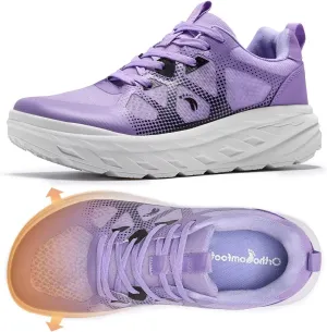 Women's Orthopedic Diabetic Wide Running Shoes: Comfortable Casual Arch Support Plantar Fasciitis Orthotic Sneakers, High Arch Swollen Work Tennis Sports Shoes for Foot and Heel Pain Relief