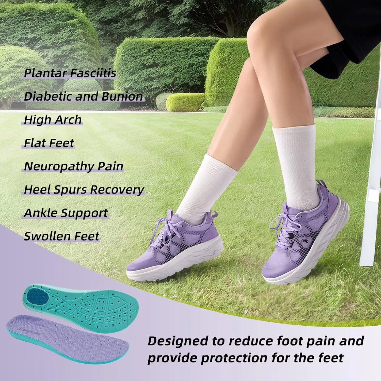 Women's Orthopedic Diabetic Wide Running Shoes: Comfortable Casual Arch Support Plantar Fasciitis Orthotic Sneakers, High Arch Swollen Work Tennis Sports Shoes for Foot and Heel Pain Relief
