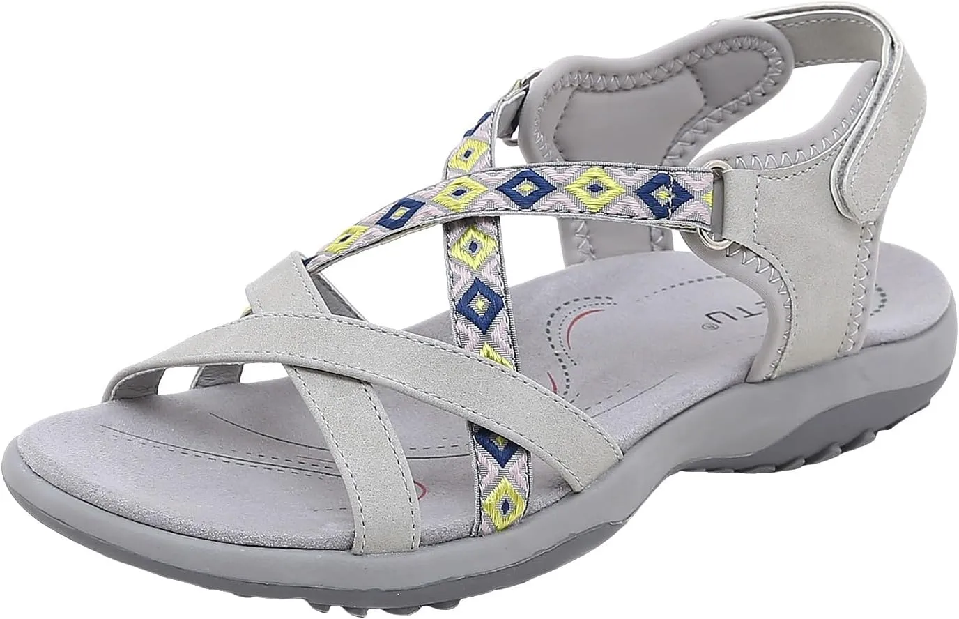 Women's Orthotic Sandals With Arch Support Tribal Pattern Straps Hook And Loop Fastener Strap Casual Sandal Lightweight Breathable Sport Shoes Prom Homecoming Graduation Engagement Shoes
