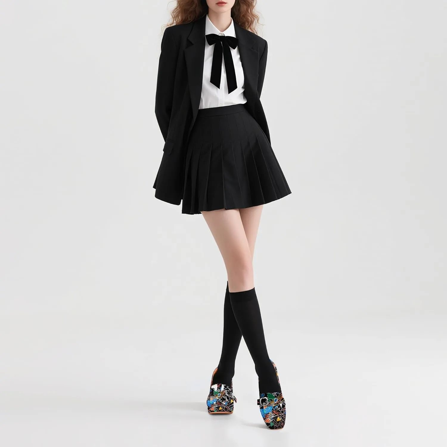 Women's Platform Chunky High Heel Loafers Patent Leather Buckle Pumps Office Dress Shoes