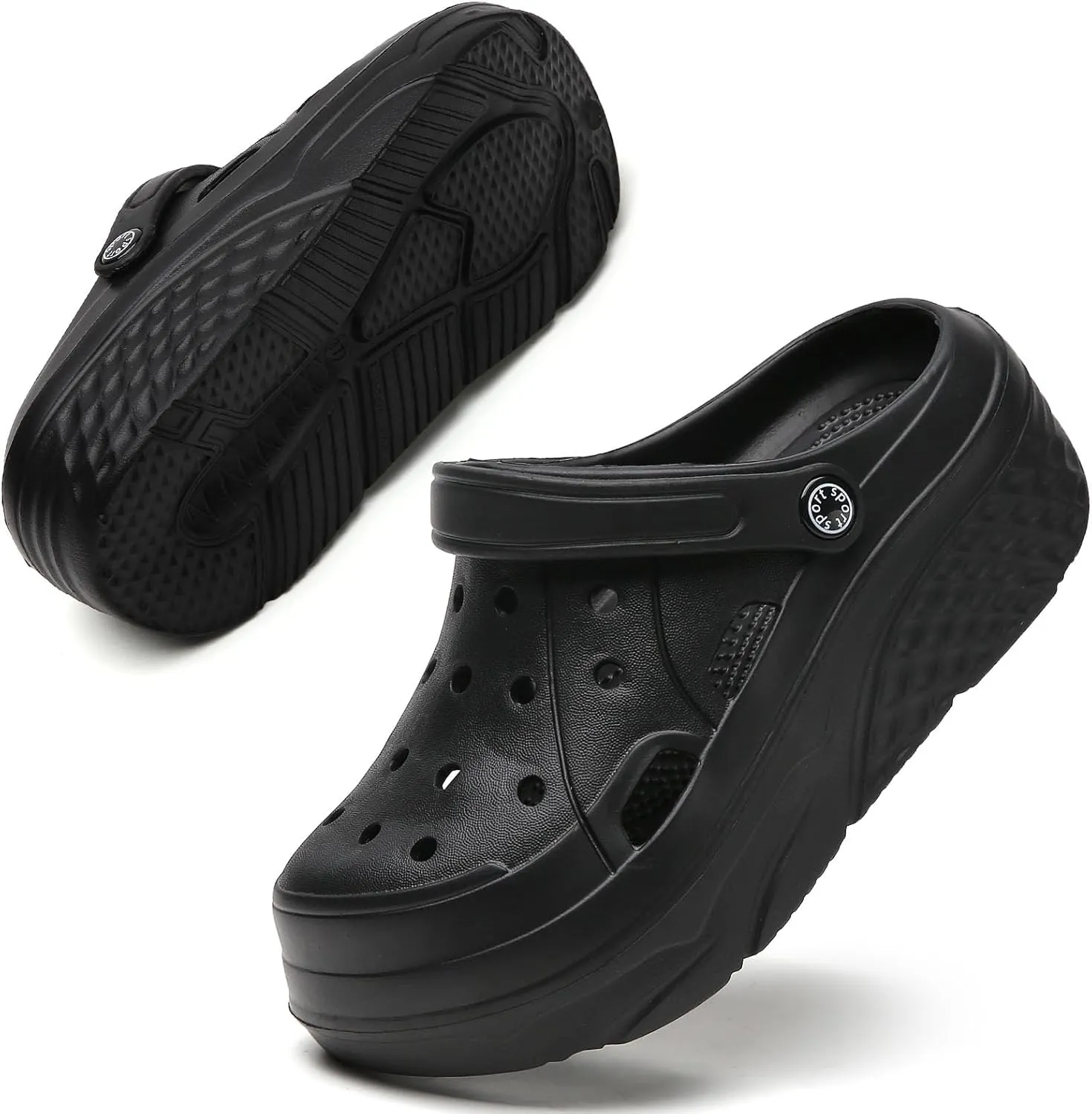 Women’s Platform Clogs Female Garden Clogs Shoes 2.36 Inches Hight Heels Mules Shoes Indoor Outdoor Casual Slippers
