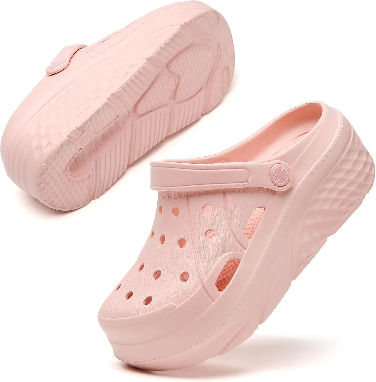 Women’s Platform Clogs Gardener Garden Shoes Hight Heels Mules Clog Slip on Wedge Sandals