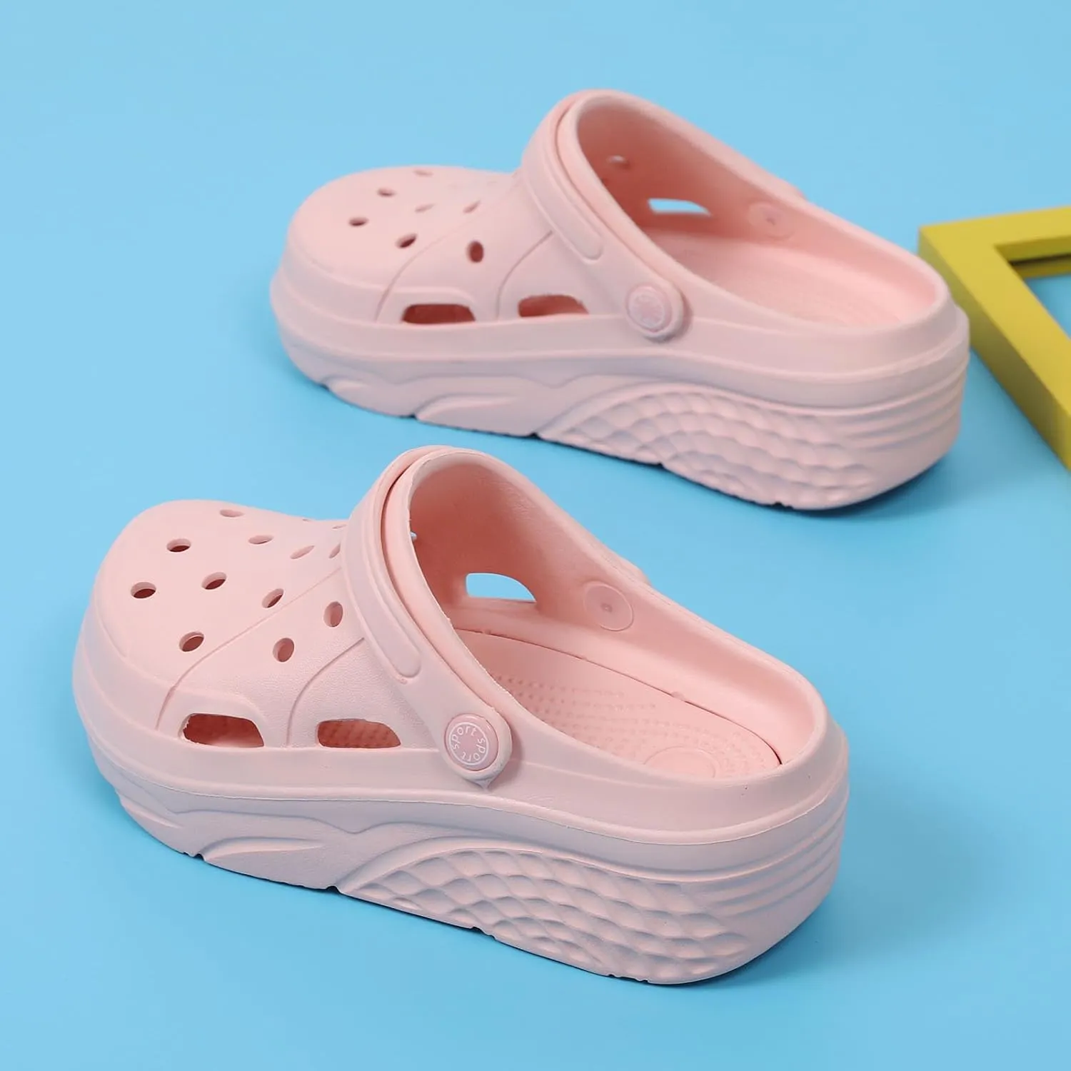 Women’s Platform Clogs Gardener Garden Shoes Hight Heels Mules Clog Slip on Wedge Sandals
