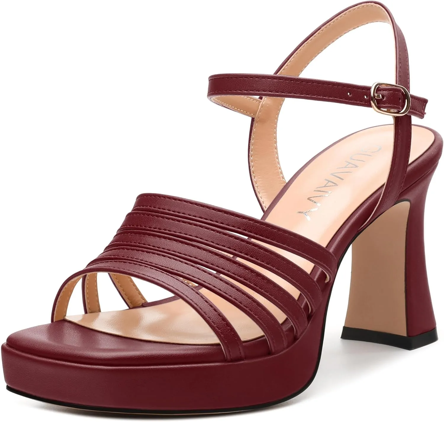 Women's Platform Sandals, Open Toe High Heels, Ankle Strap Buckle Fashion Heeled Sandal for Wedding Party Working