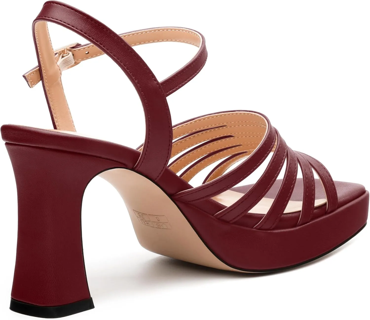 Women's Platform Sandals, Open Toe High Heels, Ankle Strap Buckle Fashion Heeled Sandal for Wedding Party Working