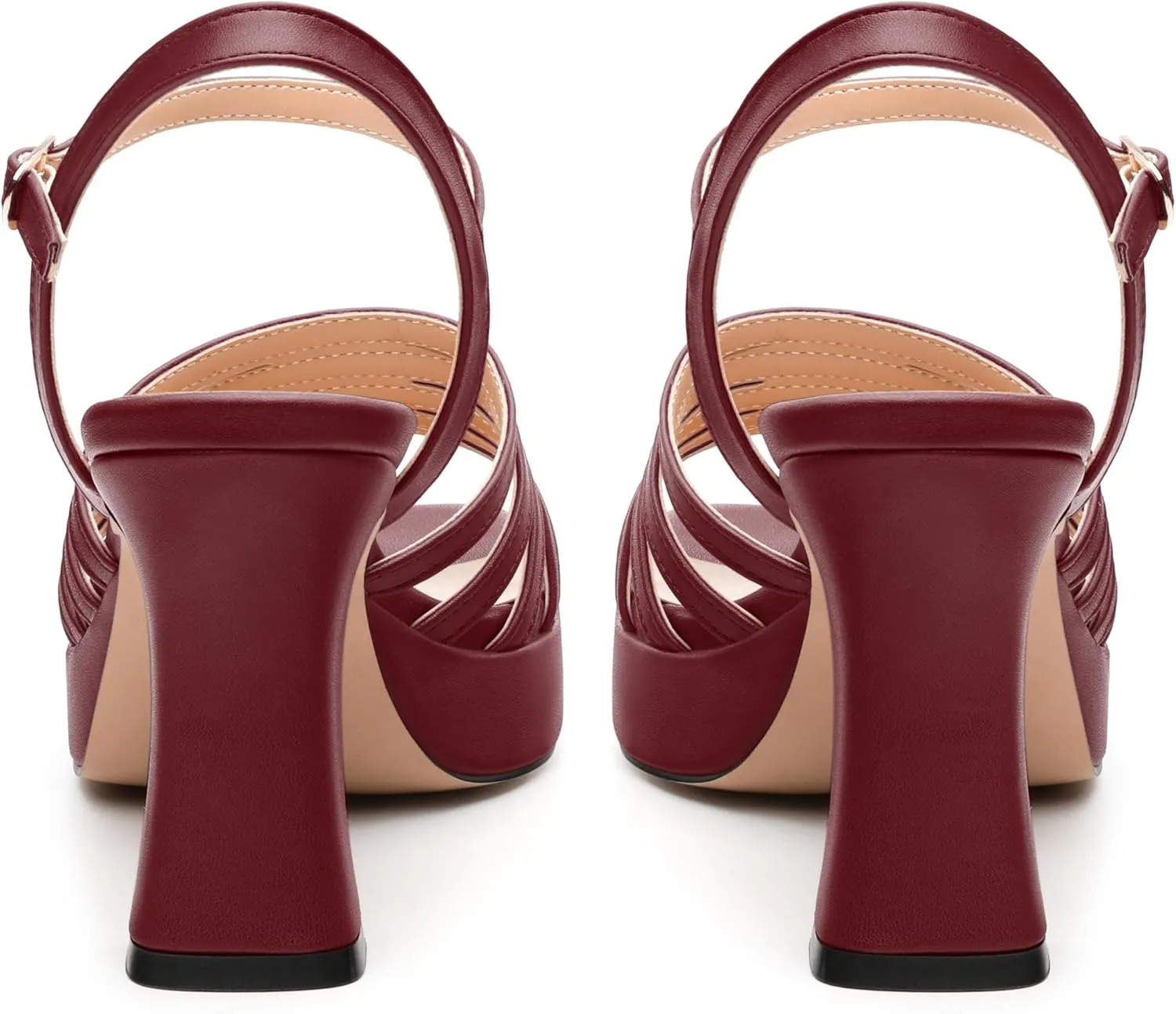 Women's Platform Sandals, Open Toe High Heels, Ankle Strap Buckle Fashion Heeled Sandal for Wedding Party Working