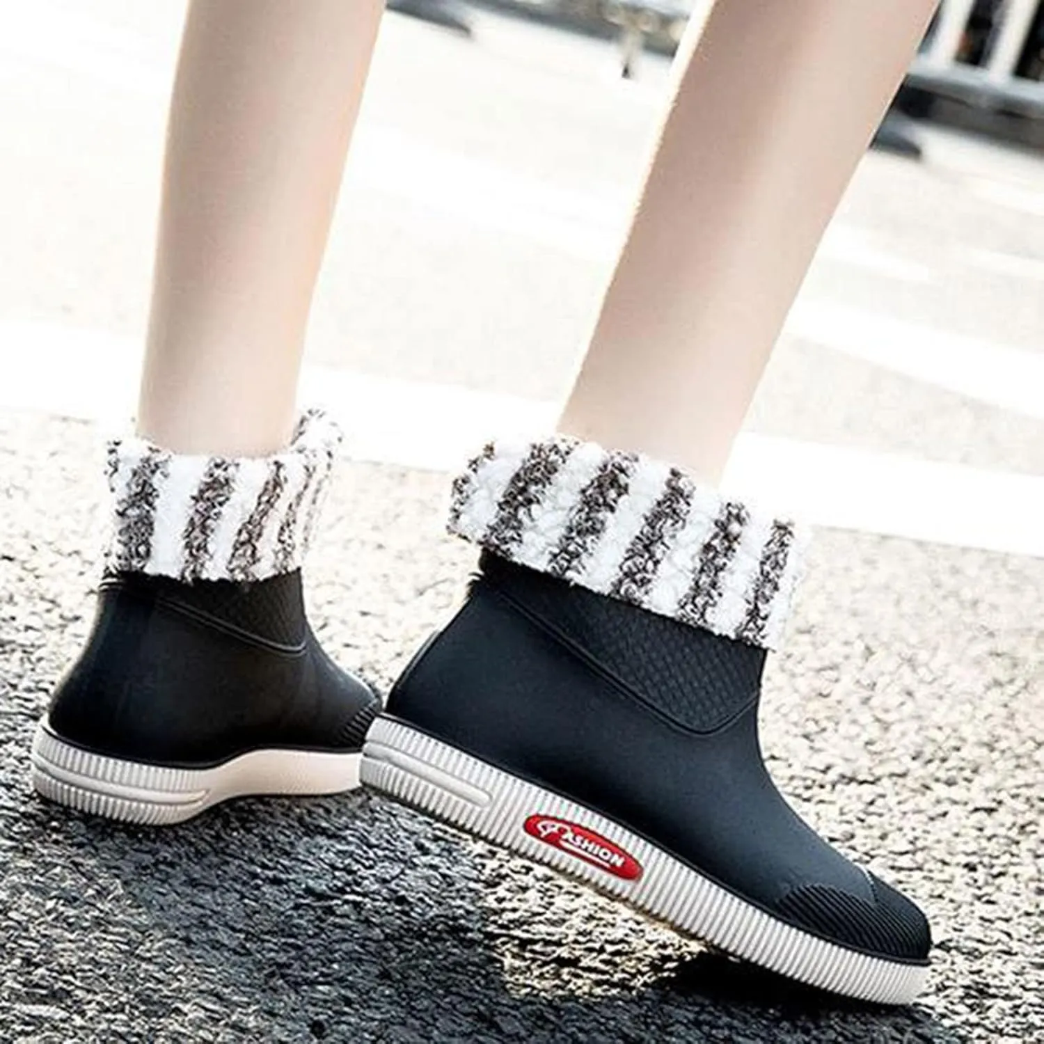 Womens Rain Boots Mid Calf Warm Lined Mens Grounded Footwear Fall Booties 2024 Orthopedic Barefoot Shoes Women Rain Boots Black Waterproof Mid Calf Womens Hiking Boots