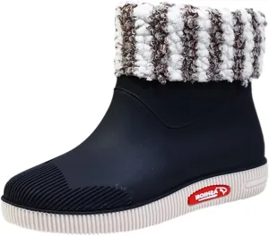 Womens Rain Boots Mid Calf Warm Lined Mens Grounded Footwear Fall Booties 2024 Orthopedic Barefoot Shoes Women Rain Boots Black Waterproof Mid Calf Womens Hiking Boots