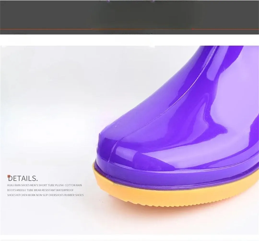 Womens Rubber Shoes Non-Slip Waterproof Shoes Rain Boots Midcalf Rubber Boots