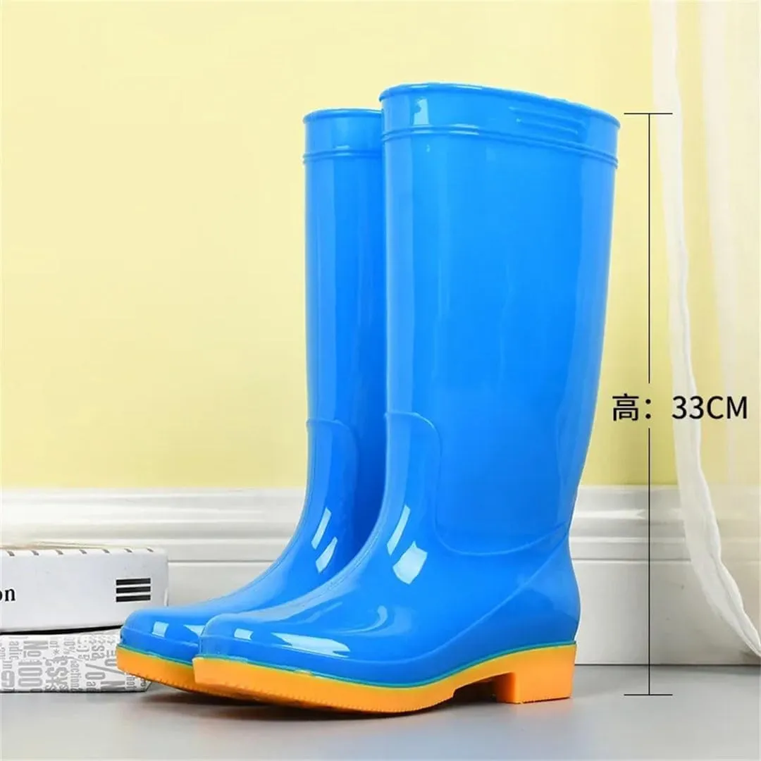 Womens Rubber Shoes Non-Slip Waterproof Shoes Rain Boots Midcalf Rubber Boots