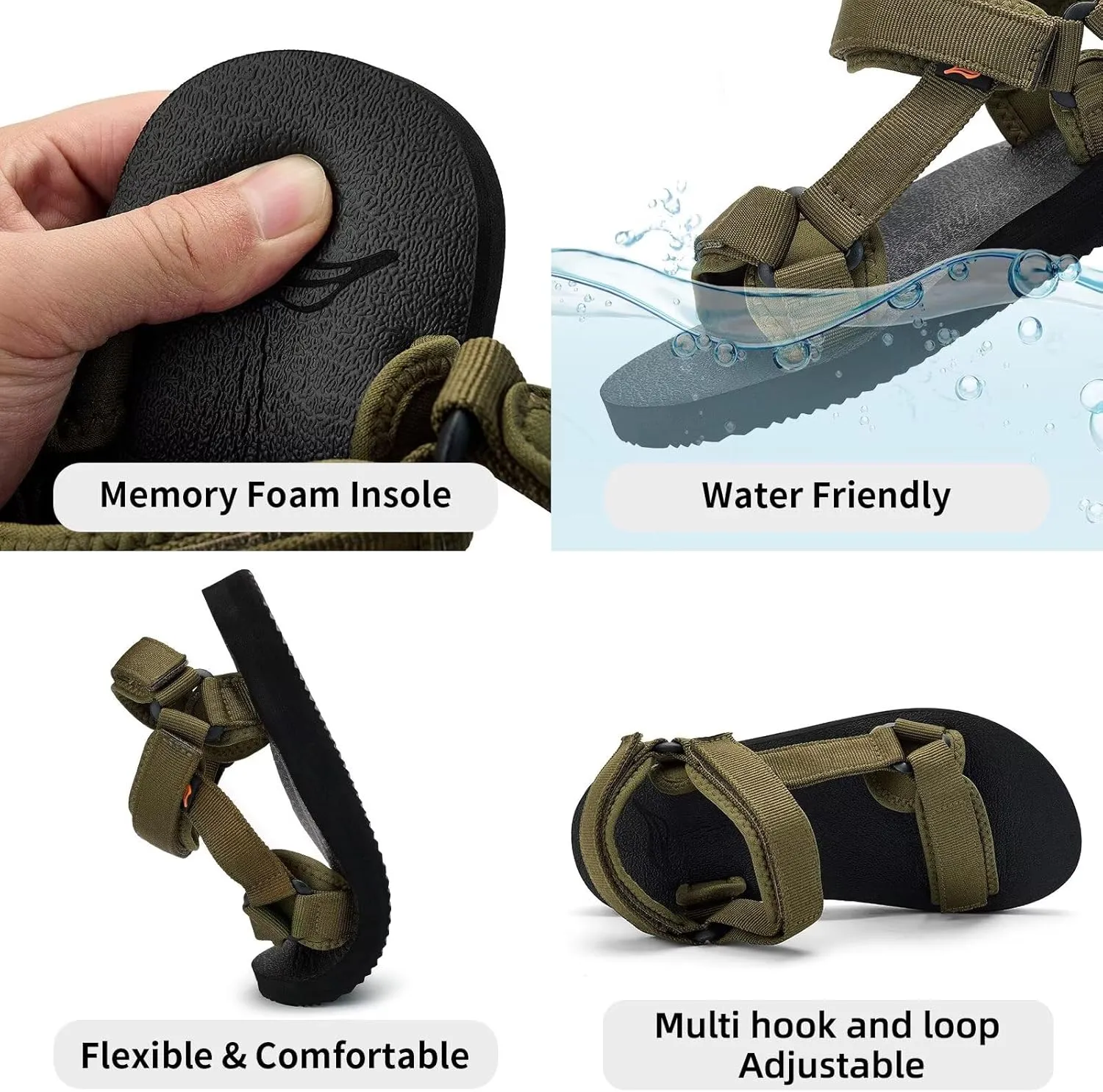 Women's Sandals Hiking Sport Sandals with Arch Support Yoga Mat Insole Comfortable Walking Water Sandals for Beach Travel Athletic