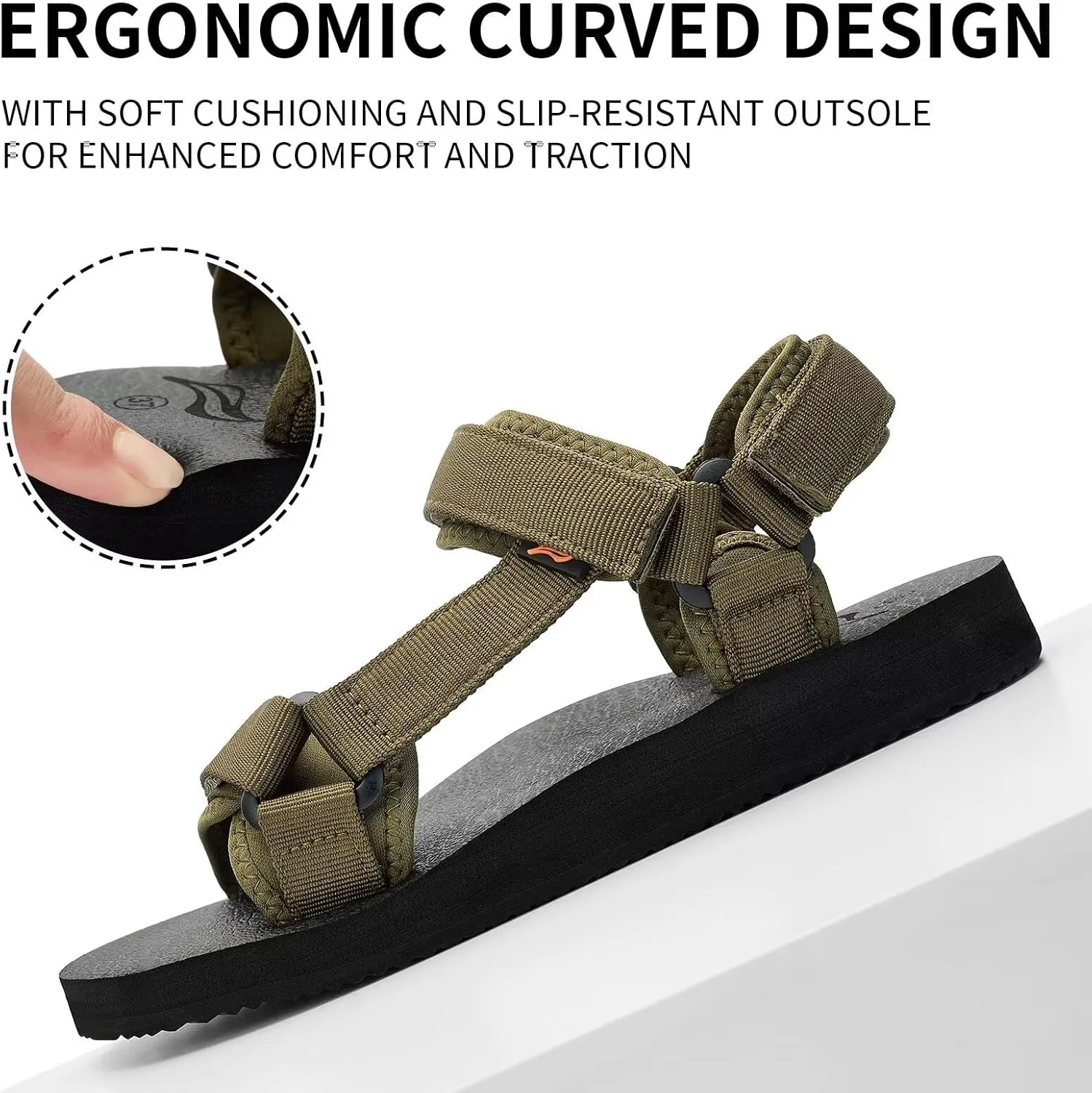 Women's Sandals Hiking Sport Sandals with Arch Support Yoga Mat Insole Comfortable Walking Water Sandals for Beach Travel Athletic