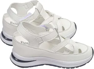 Women's Sandals Summer 2025 Hollow Out Sandals Sport Walking Shoes Breathable Plus Size Casual Sandal Closed Toe Platform Sandal Casual Stylish Roman Shoes 2025