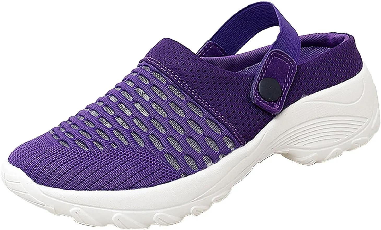 Womens Slip-on Walking Shoes,Orthopedic Diabetic Knit Mesh Breathable Casual Shoes with Arch Support Summer Outdoor Non-Slip Platform Sneakers Sandals