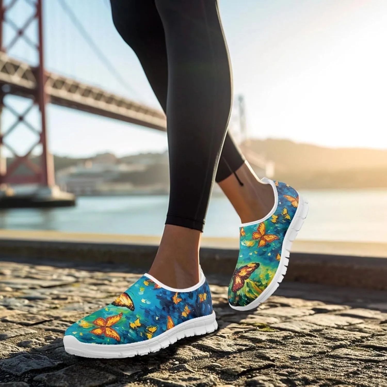 Women's Sneaker Casual Low Top Hiking Sneaker Lightweight Breathable Slip On Outdoor Soft Holiday Shoes for Womens
