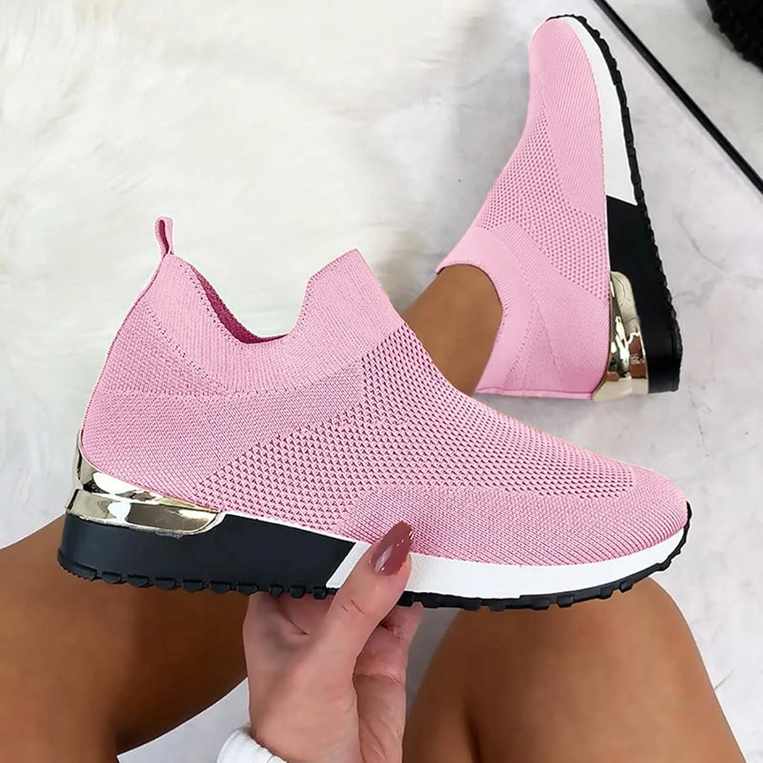 Women's Sneakers Athletic Sport Running Tennis Walking Shoes Womens Shoes Dressy Casual with Heel Animal Print Loafers for Women Men's Fashion Sneakers