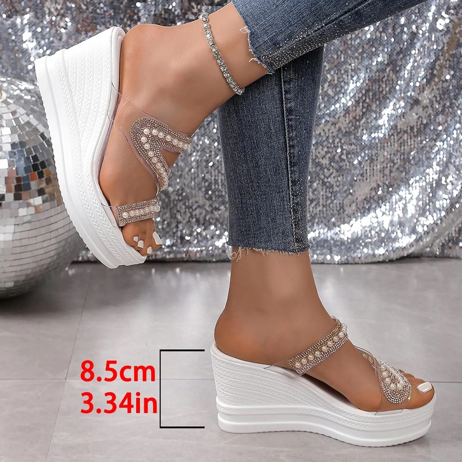 Women's Summer Wedge Sandals Comfortable Casual Slip On Open Toe Shoes for Beach Walking and Daily Outfits