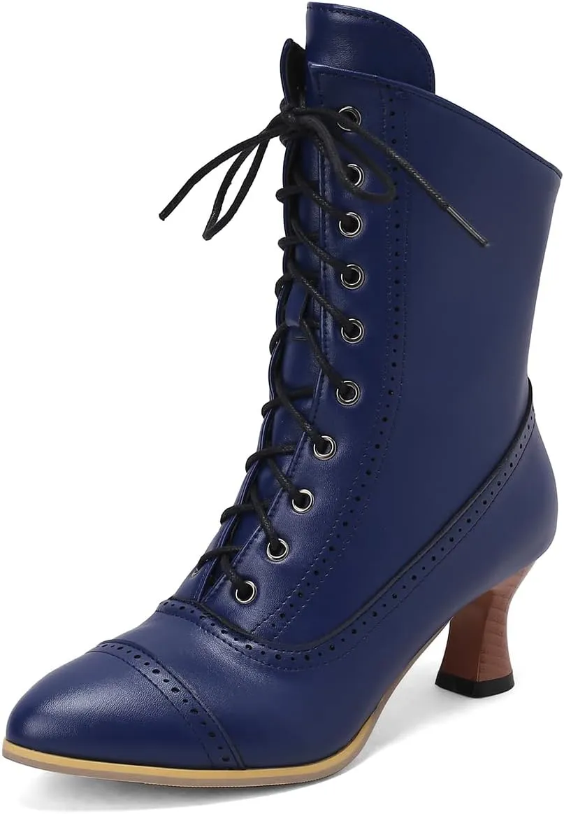 Women's Vintage Victorian Boots Kitten Heel Ankle Boots for Women