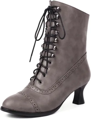 Women's Vintage Victorian Boots Kitten Heel Ankle Boots for Women