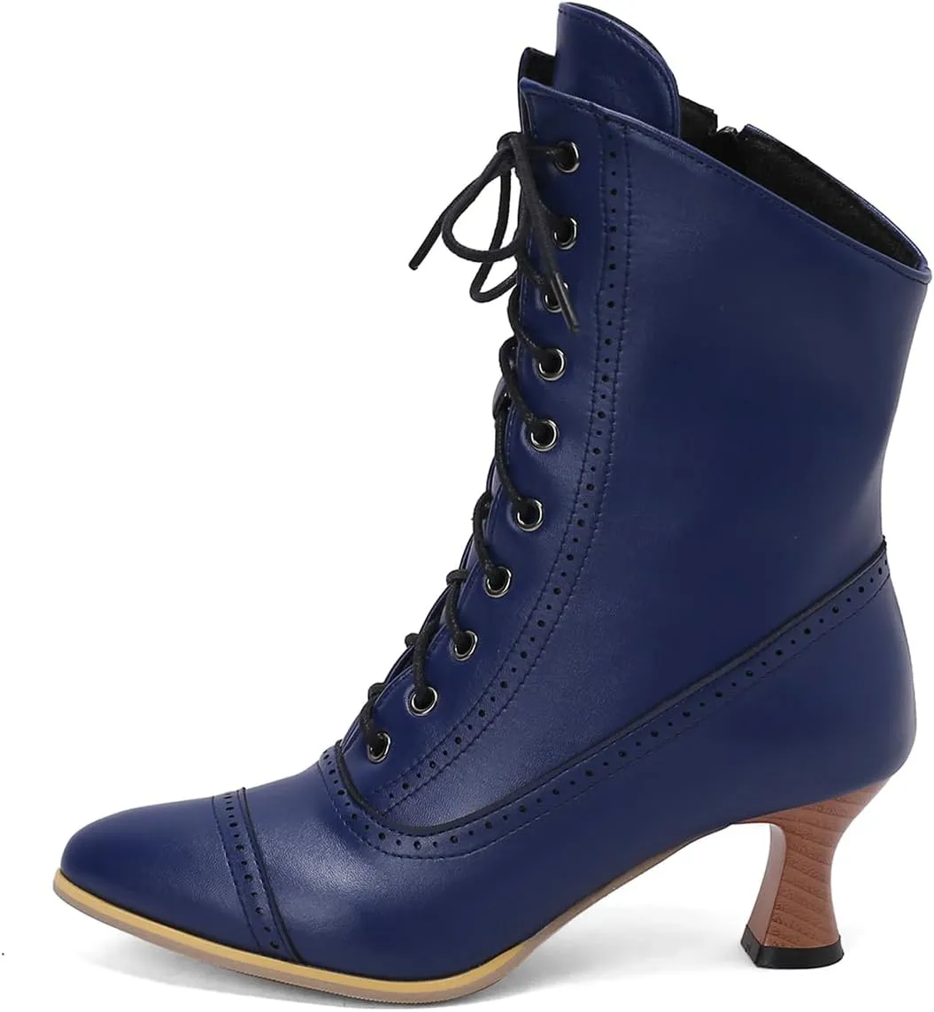Women's Vintage Victorian Boots Kitten Heel Ankle Boots for Women