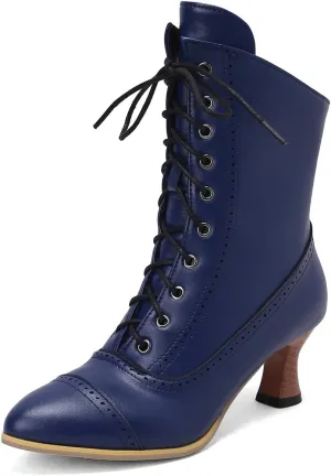 Women's Vintage Victorian Boots Kitten Heel Ankle Boots for Women