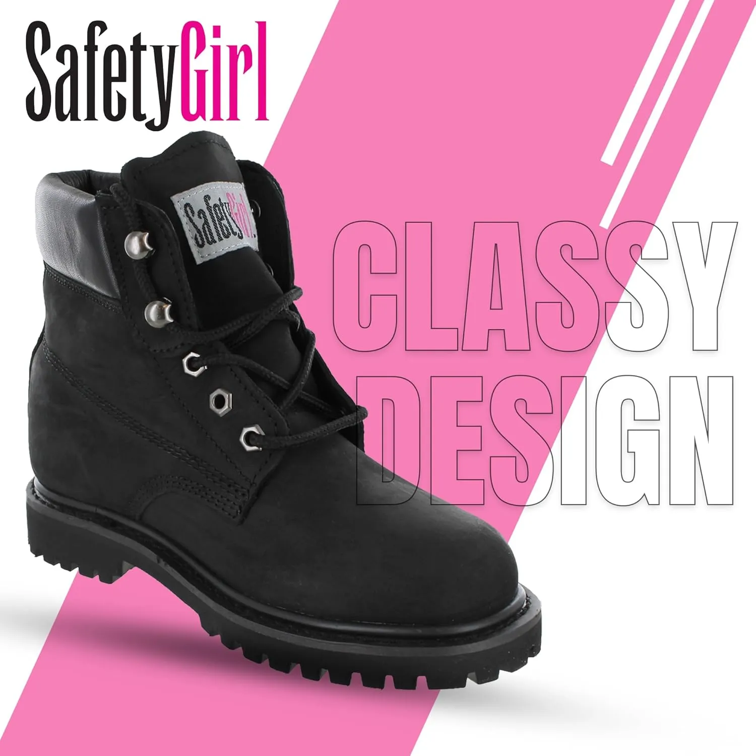 Women’s Work Boots | Waterproof Leather Work Boots for Women | Oil & Slip-Resistant Soft Toe Boots for Women | Premium Nubuck Leather | Lightweight and Comfortable | Black Leather - 11.5W
