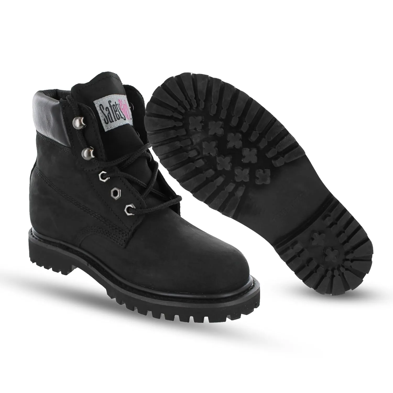 Women’s Work Boots | Waterproof Leather Work Boots for Women | Oil & Slip-Resistant Soft Toe Boots for Women | Premium Nubuck Leather | Lightweight and Comfortable | Black Leather - 11.5W