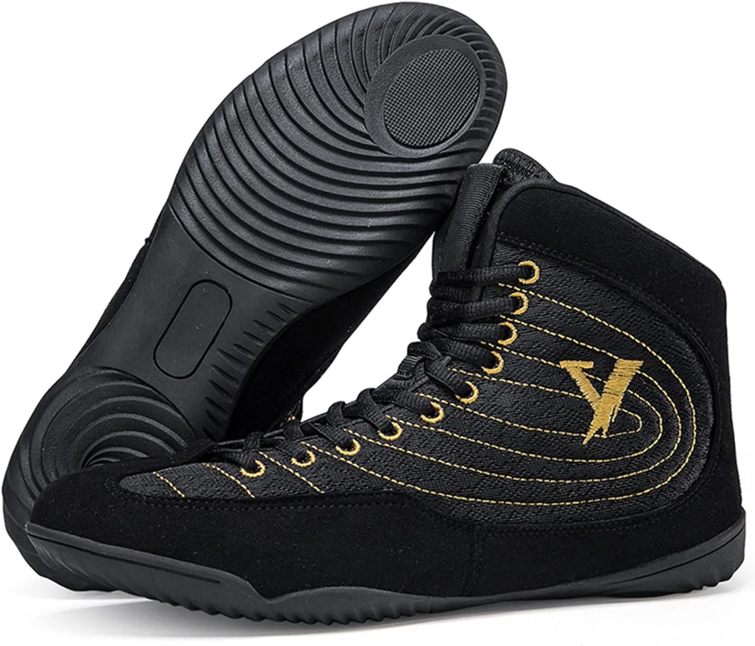 Wrestling Shoes Mens High Top Boxing Fitness Boots Lightweight Breathable for Weightlifting Powerlifting Sneakers