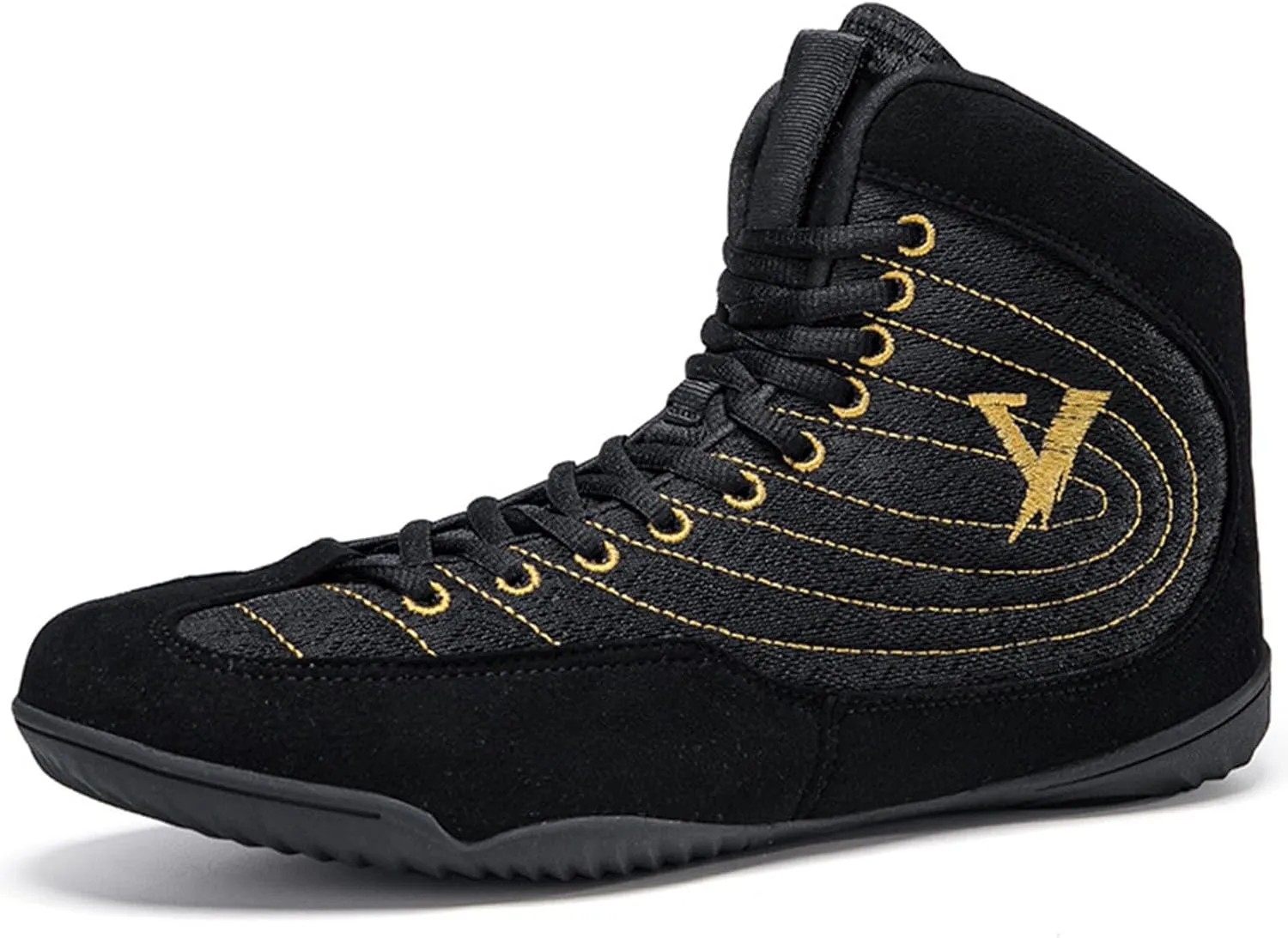 Wrestling Shoes Mens High Top Boxing Fitness Boots Lightweight Breathable for Weightlifting Powerlifting Sneakers