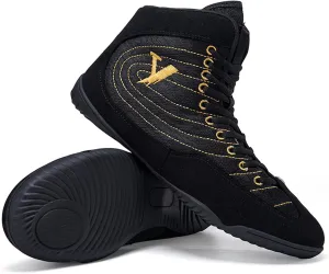 Wrestling Shoes Mens High Top Boxing Fitness Boots Lightweight Breathable for Weightlifting Powerlifting Sneakers