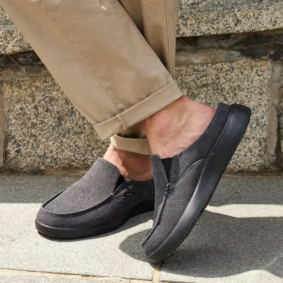 XPACS Men's Orthopedic Comfy Slippers, Stylish Arch Support Casual Shoes for Plantar Fasciitis Recovery, Non Slip Canvas Shoes for Heel and Foot Pain Relief