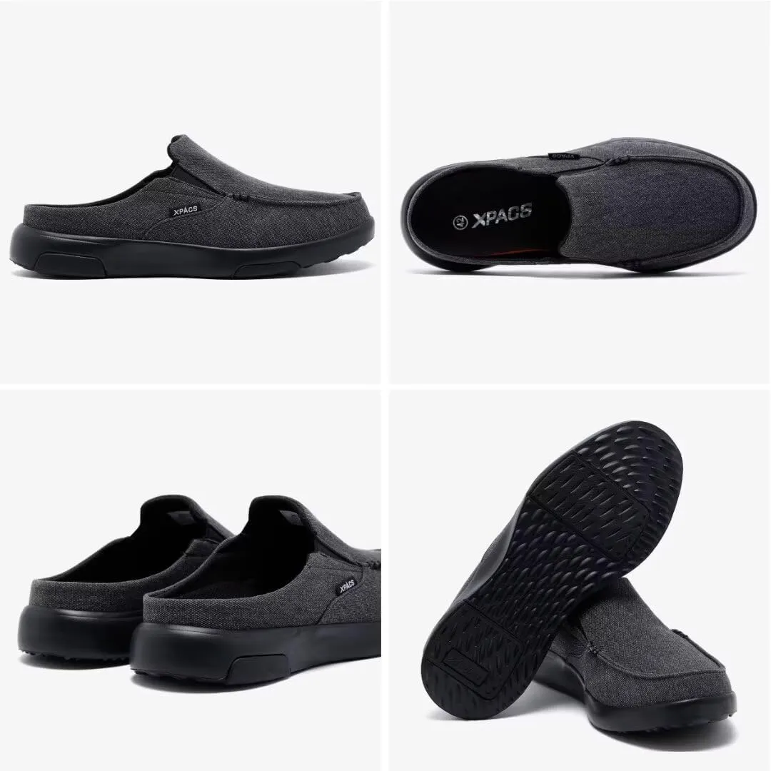 XPACS Men's Orthopedic Comfy Slippers, Stylish Arch Support Casual Shoes for Plantar Fasciitis Recovery, Non Slip Canvas Shoes for Heel and Foot Pain Relief