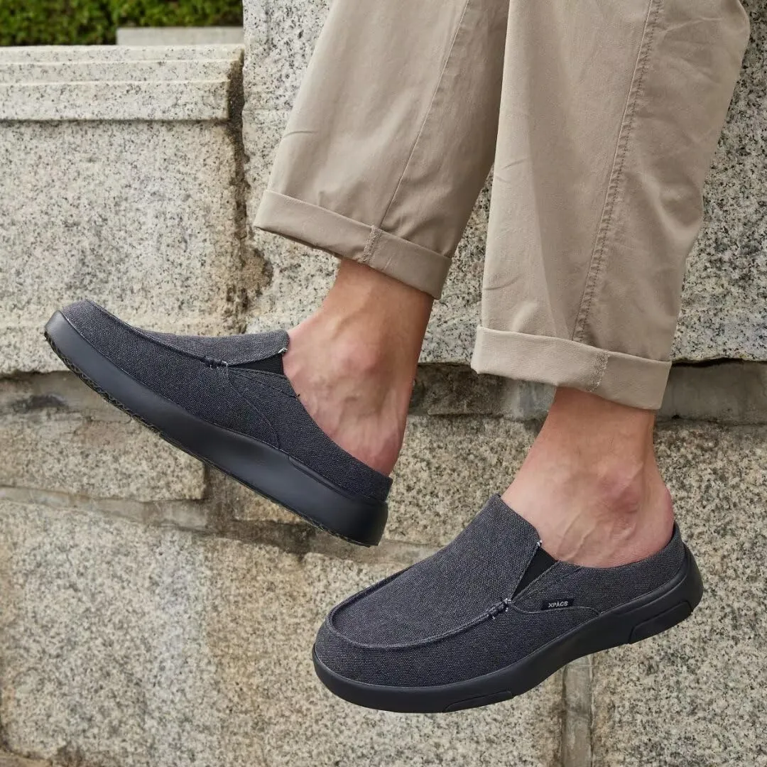 XPACS Men's Orthopedic Comfy Slippers, Stylish Arch Support Casual Shoes for Plantar Fasciitis Recovery, Non Slip Canvas Shoes for Heel and Foot Pain Relief