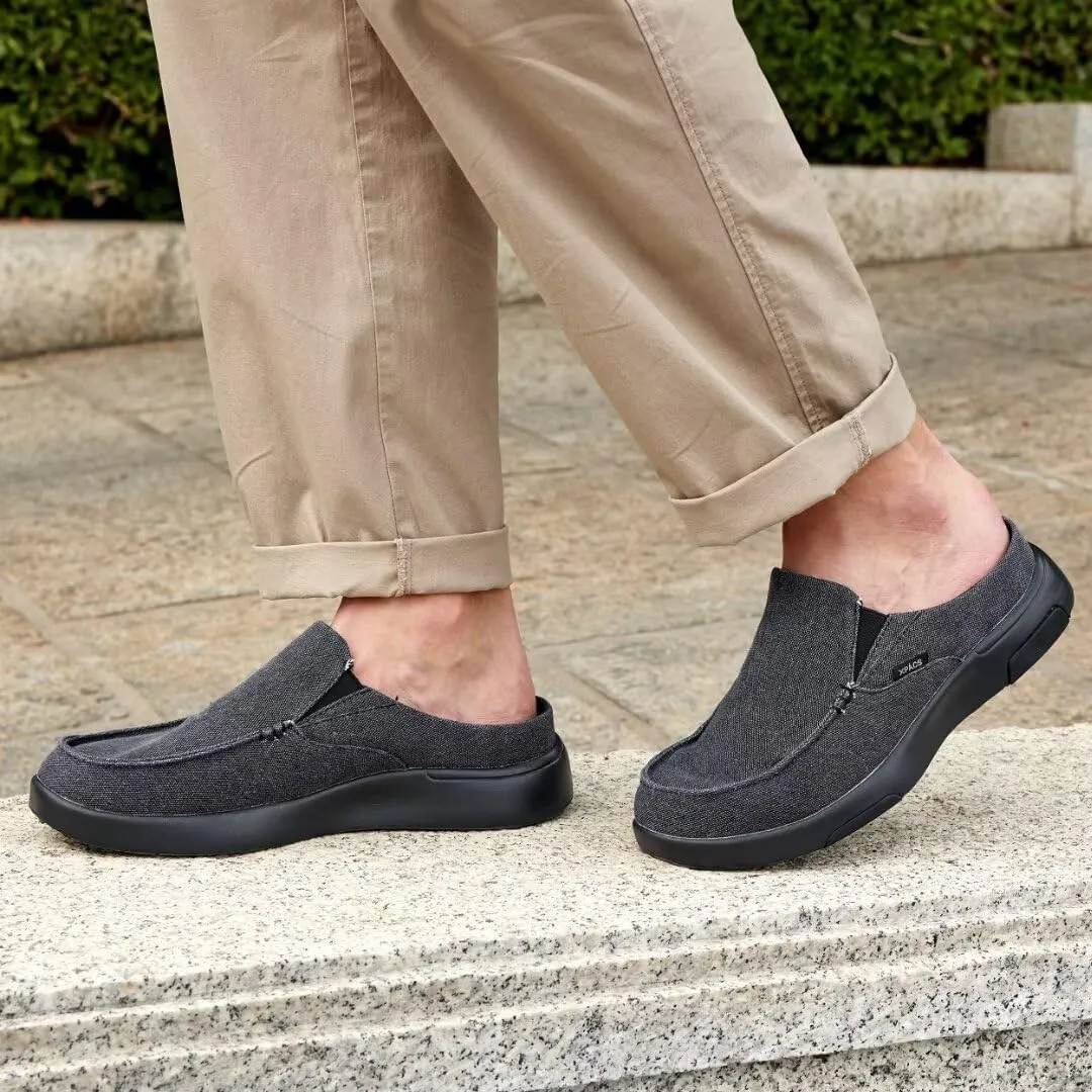 XPACS Men's Orthopedic Comfy Slippers, Stylish Arch Support Casual Shoes for Plantar Fasciitis Recovery, Non Slip Canvas Shoes for Heel and Foot Pain Relief