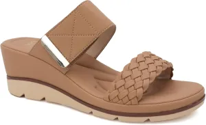 YOKI Women’s Comfort Wedge Sandals with Braided Upper & Gold Accent, Women’s Sandals Dressy Comfortable, Platform Sandals Women, Summer Sandals