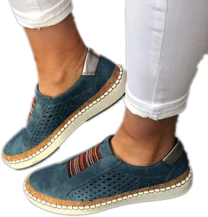 ZBYY Women's Fashion Slip-On Sneaker Breathable Casual Flat Loafers Flats Rubber Sole Canvas Shoes Summer Beach Shoes